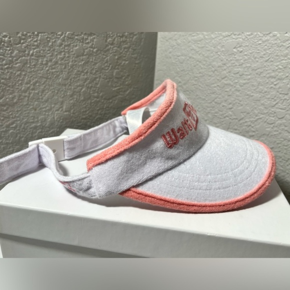 Disney Walt Disney World Terry Cloth Visor adjustable White Pink hat one size - Picture 2 of 8